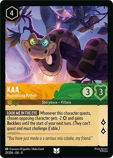 Image for Kaa - Hypnotizing Python (21/204) (Reign of Jafar) - Disney Lorcana