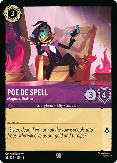 Image for Poe De Spell - Magica's Brother (58/204) (Reign of Jafar) - Disney Lorcana