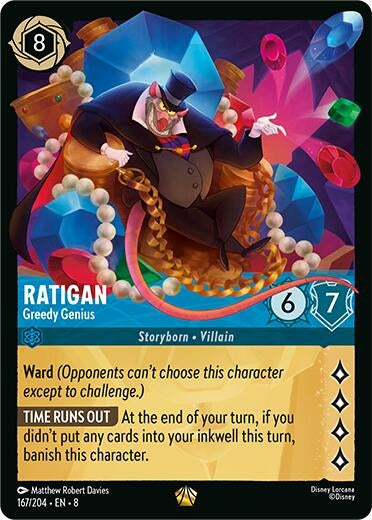 Image for Ratigan - Greedy Genius (167/204) (Reign of Jafar) - Disney Lorcana