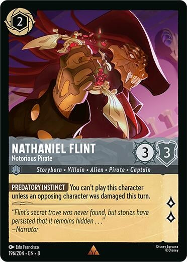 Image for Nathaniel Flint - Notorious Pirate (196/204) (Reign of Jafar) - Disney Lorcana