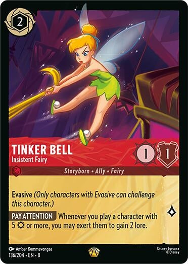 Image for Tinker Bell - Insistent Fairy (136/204) (Reign of Jafar) - Disney Lorcana