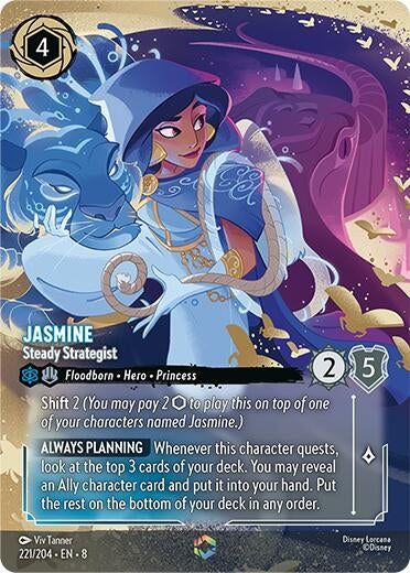 Image for Jasmine - Steady Strategist (Enchanted) (221/204) (Reign of Jafar) - Disney Lorcana