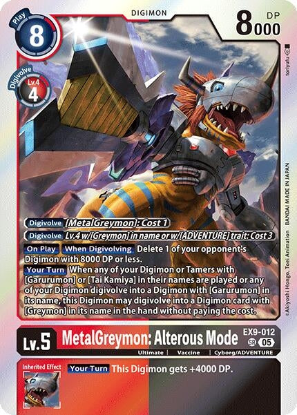 Image for MetalGreymon: Alterous Mode (EX9-012 SR) (Versus Monsters) - Digimon Card Game