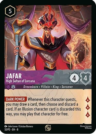 Image for Jafar - High Sultan of Lorcana (Store Champion Participant) (32/P2) (Disney Lorcana Promo Cards) - Disney Lorcana