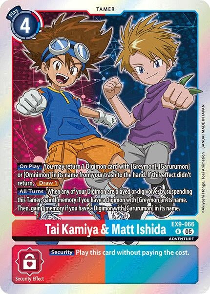 Image for Tai Kamiya & Matt Ishida (EX9-066 R) (Versus Monsters) - Digimon Card Game