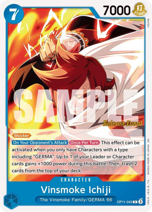 Image for Vinsmoke Ichiji (OP11-043) (A Fist of Divine Speed Release Event Cards) - One Piece Card Game