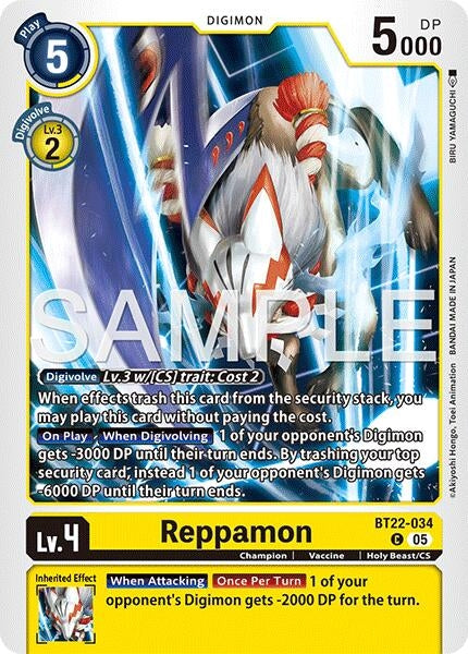 Image for Reppamon (BT22-034 C) (Cyber Eden) - Digimon Card Game