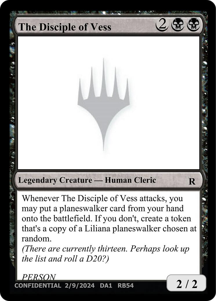 Image for The Disciple of Vess (Un-Known Event Playtest Cards) - Magic: The Gathering