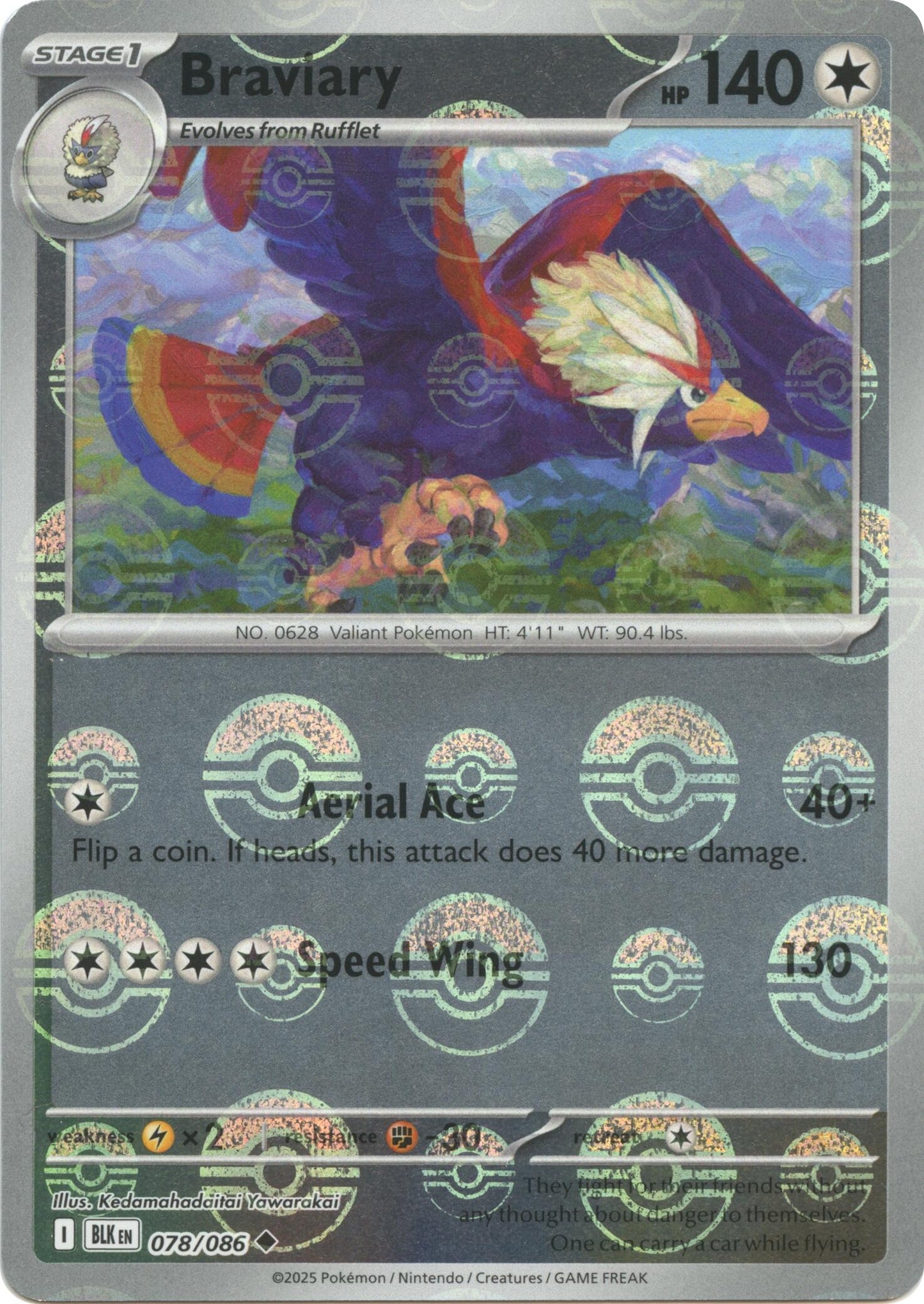 Braviary (Poke Ball Pattern) (077/086) (SV: Black Bolt)