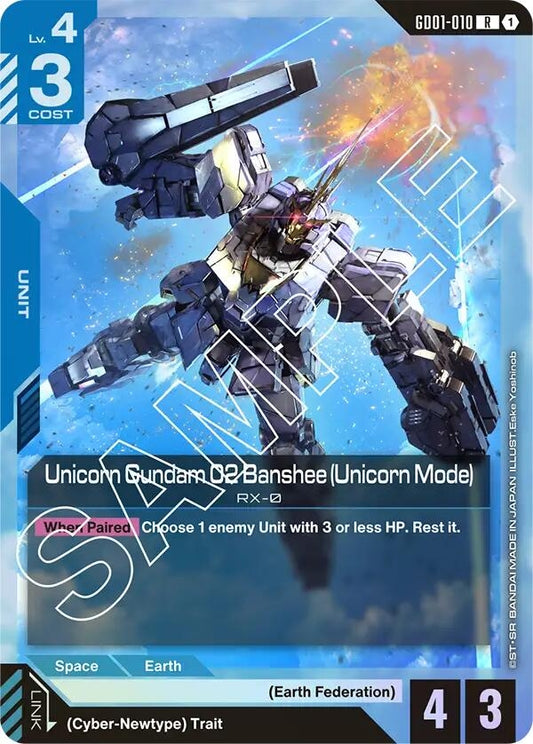 Image for Unicorn Gundam 02 Banshee (Unicorn Mode) (GD01-010) (Newtype Rising) - Gundam Card Game