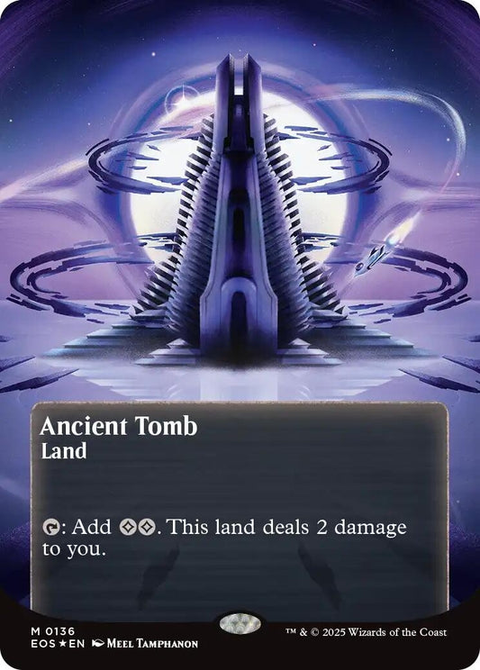 Image for Ancient Tomb (0136) (Borderless) (Galaxy Foil) (136) (Edge of Eternities: Stellar Sights) - Magic: The Gathering