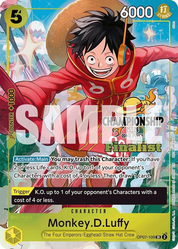 Image for Monkey.D.Luffy (CS 25-26 Finalist Card Set 1) (OP07-109) (One Piece Promotion Cards) - One Piece Card Game