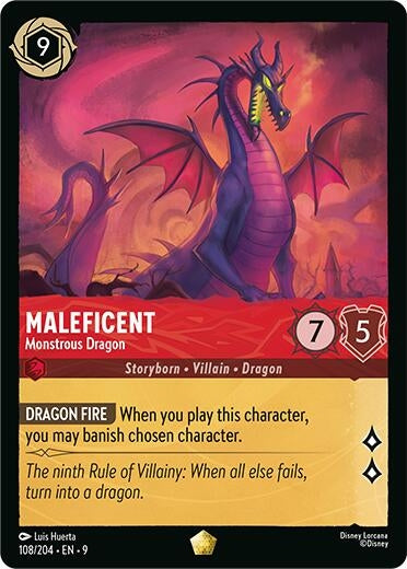 Image for Maleficent - Monstrous Dragon (108/204) (Fabled) - Disney Lorcana
