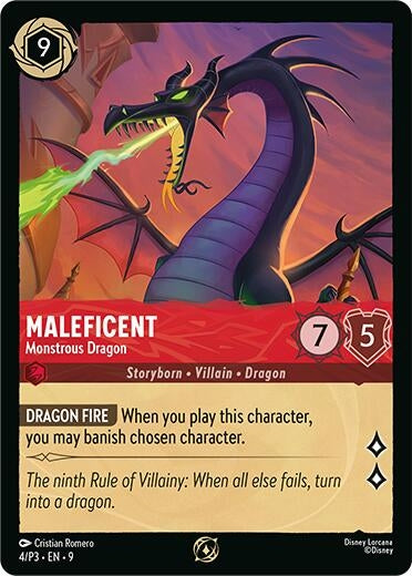Image for Maleficent - Monstrous Dragon (Store Championship Participant) (4) (Disney Lorcana Promo Cards) - Disney Lorcana