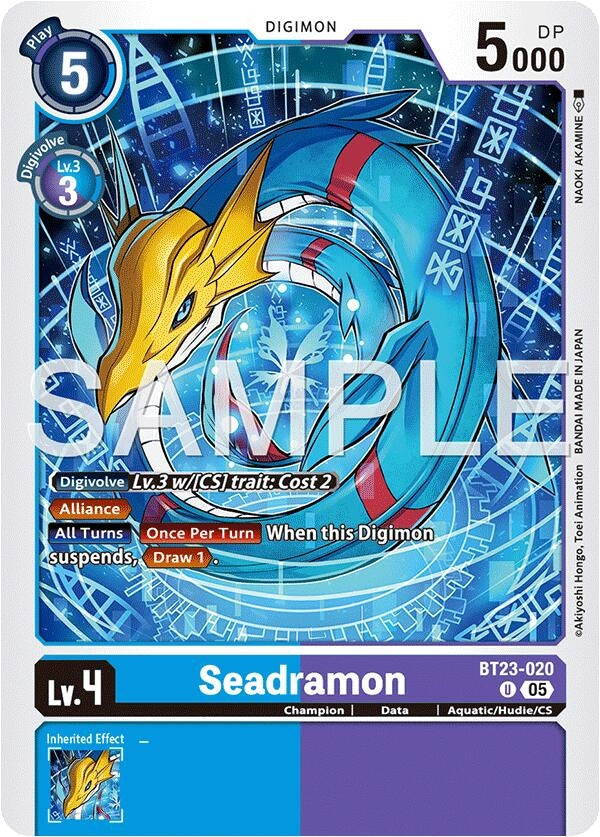 Image for Seadramon (BT23-020 U) (Hackers' Slumber) - Digimon Card Game