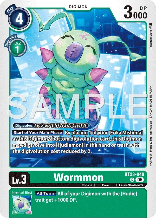 Image for Wormmon (BT23-040 C) (Hackers' Slumber) - Digimon Card Game