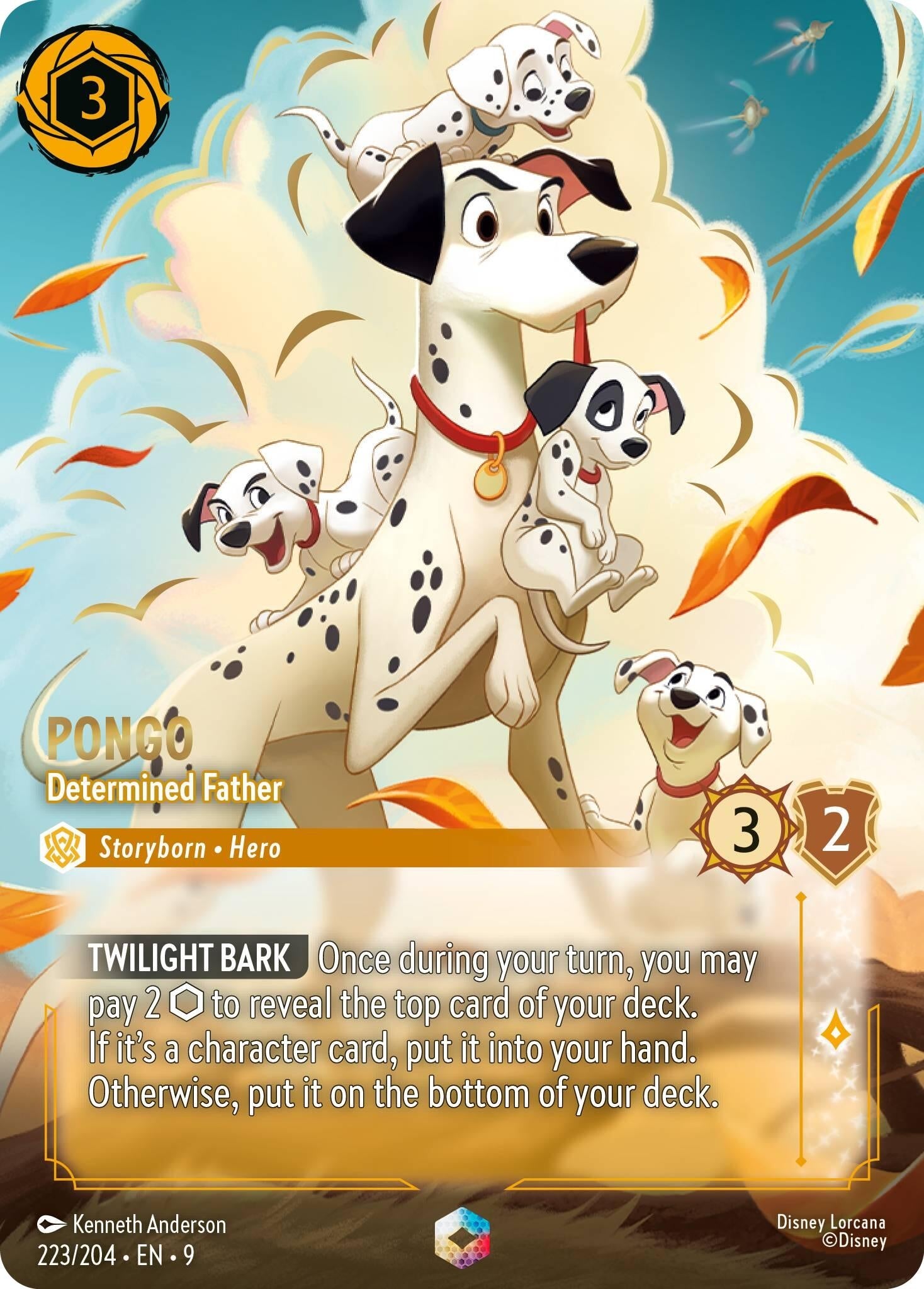 Image for Pongo - Determined Father (Enchanted) (223/204) (Fabled) - Disney Lorcana