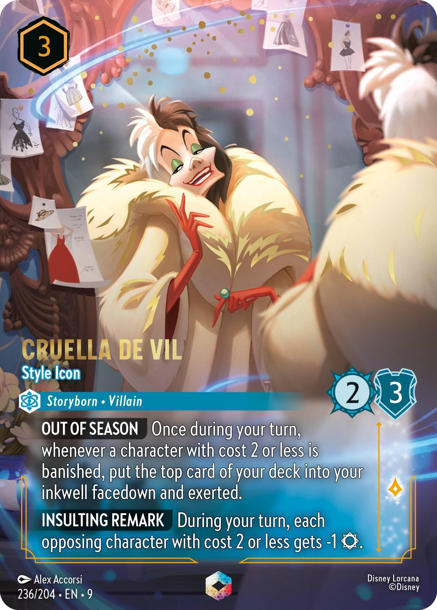 Image for Cruella De Vil - Style Icon (Enchanted) (236/204) (Fabled) - Disney Lorcana