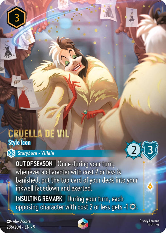 Image for Cruella De Vil - Style Icon (Enchanted) (236/204) (Fabled) - Disney Lorcana