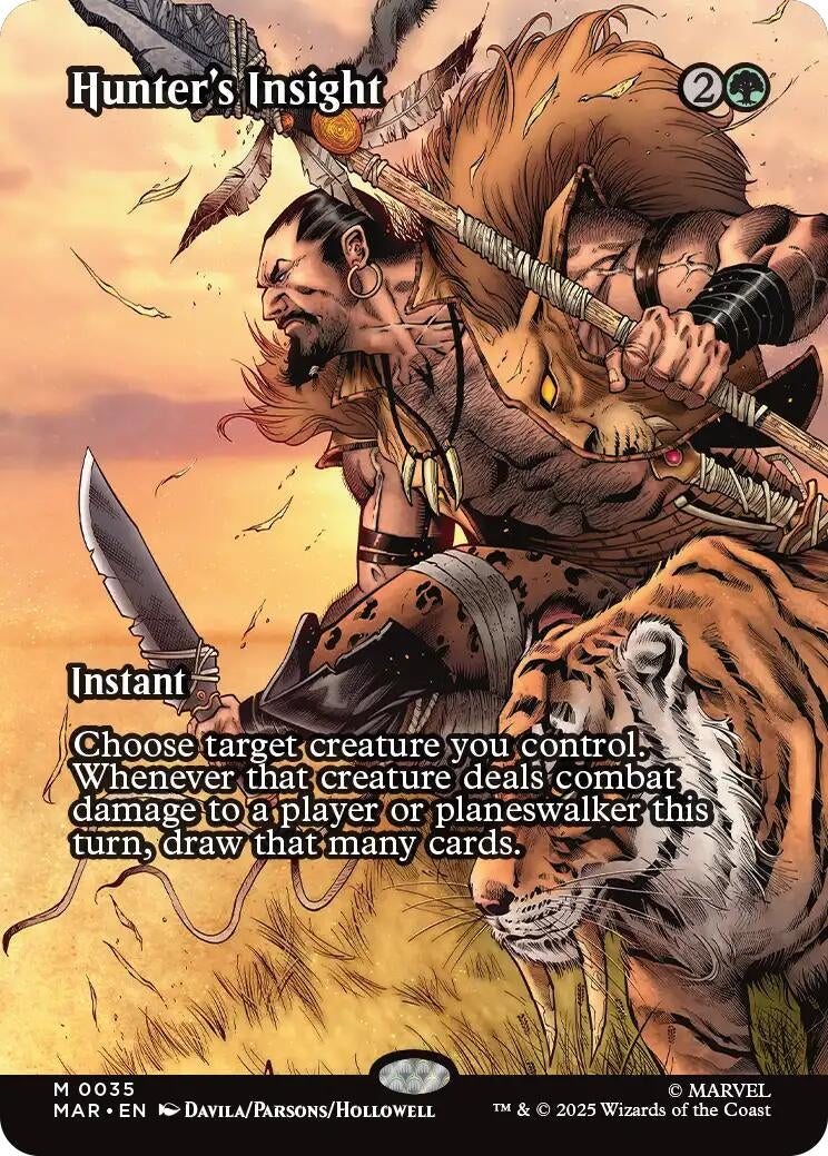 Image for Hunter's Insight (Borderless) (35) (Marvel Universe Eternal-Legal) - Magic: The Gathering