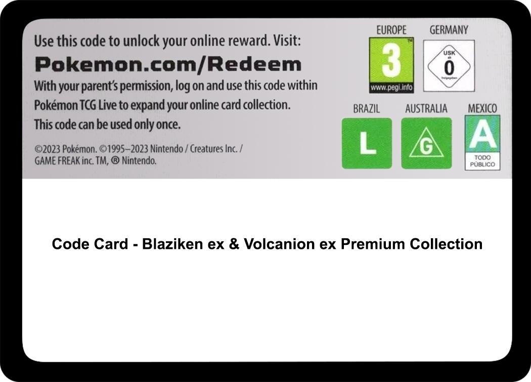 Image for Code Card - Blaziken ex & Volcanion ex Premium Collection (Miscellaneous Cards & Products) - Pokemon