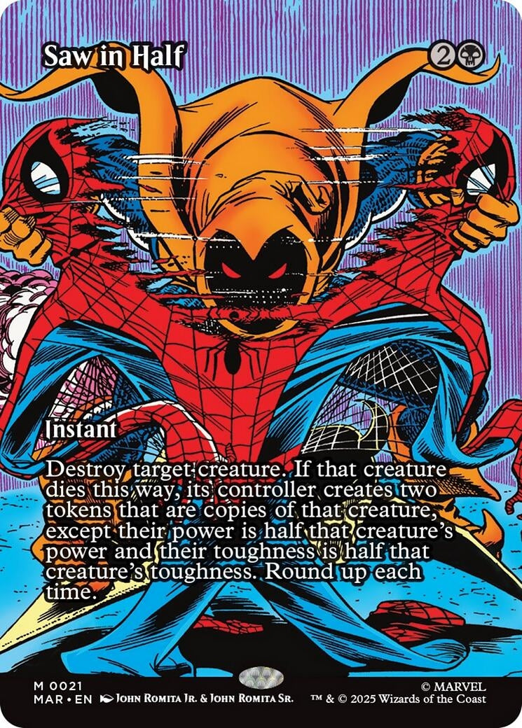 Image for Saw in Half (Borderless) (21) (Marvel Universe Eternal-Legal) - Magic: The Gathering