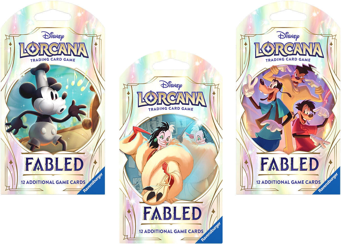 Image for Disney Lorcana: Fabled Sleeved Booster Pack Art Bundle [Set of 3] - Disney Lorcana