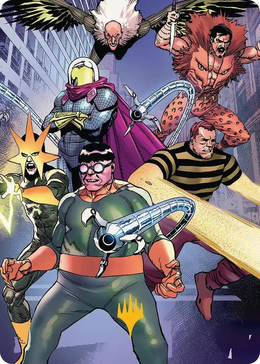 Image for Behold the Sinister Six! Art Card (45/54) (Gold-Stamped Planeswalker Symbol) (45) (Art Series: Marvel's Spider-Man) - Magic: The Gathering