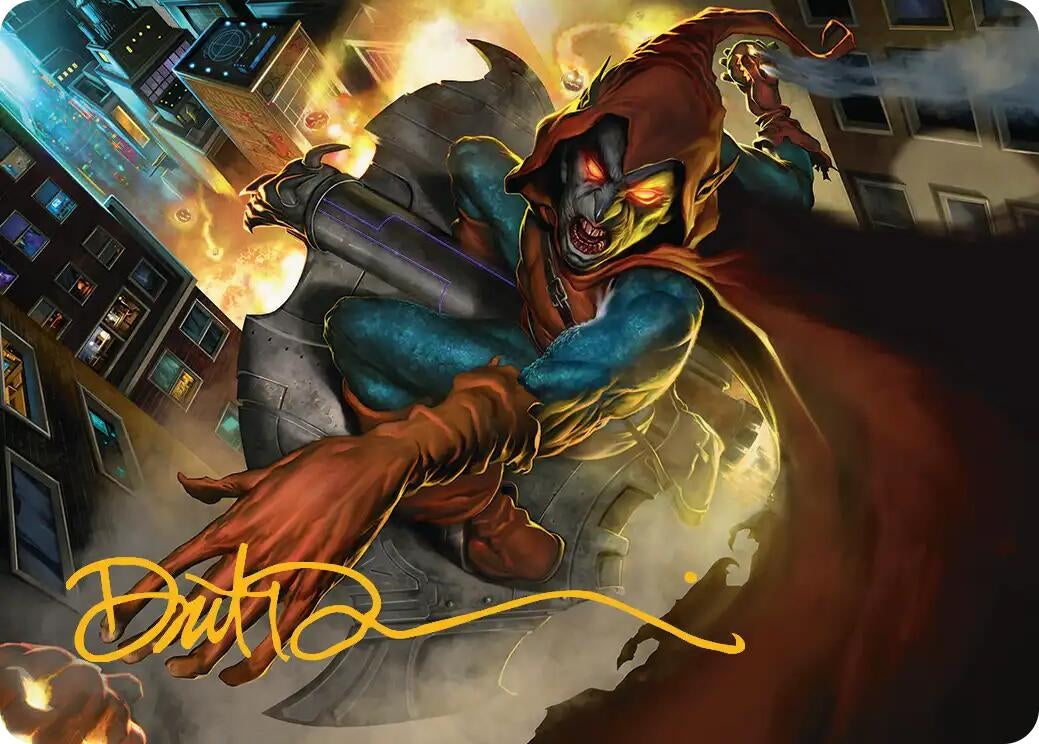 Image for Hobgoblin, Mantled Marauder Art Card (Gold-Stamped Signature) (15) (Art Series: Marvel's Spider-Man) - Magic: The Gathering