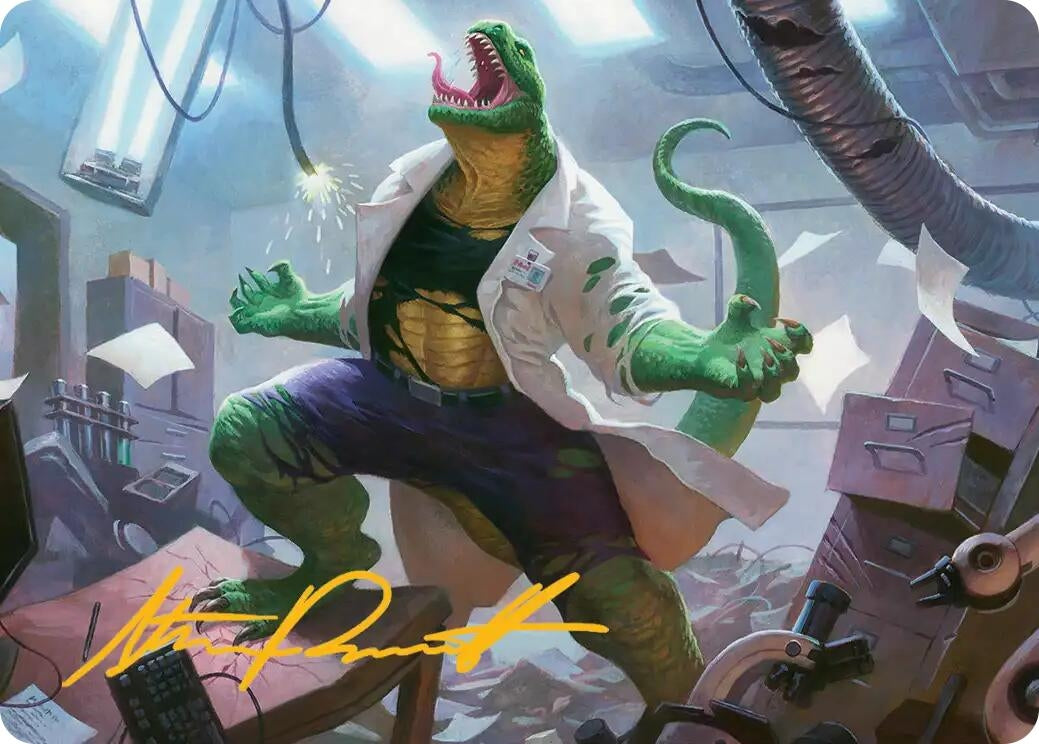 Image for Lizard, Connors's Curse Art Card (Gold-Stamped Signature) (18) (Art Series: Marvel's Spider-Man) - Magic: The Gathering