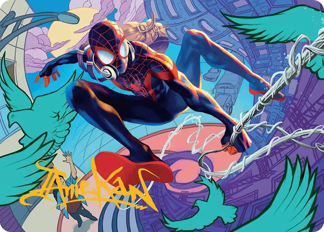 Image for Spider-Man, Brooklyn Visionary Art Card (Gold-Stamped Signature) (20) (Art Series: Marvel's Spider-Man) - Magic: The Gathering