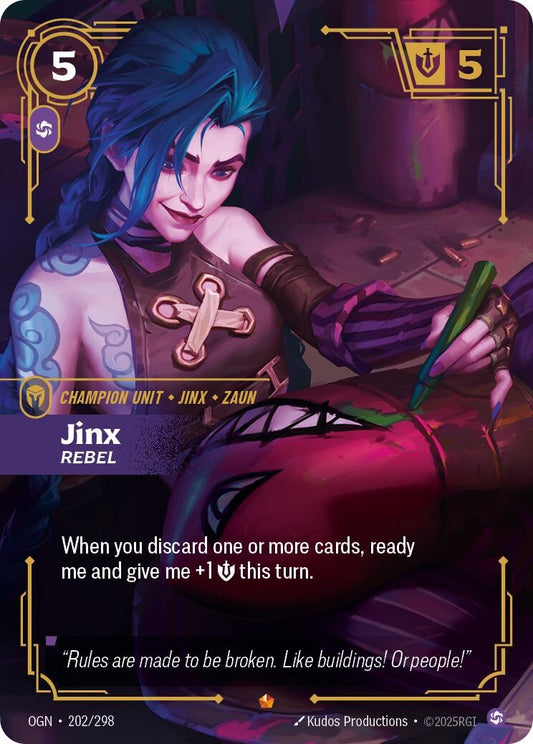 Image for Jinx - Rebel (202/298) (Origins) - Riftbound: League of Legends Trading Card Game