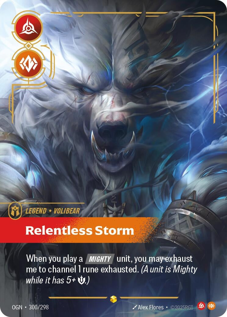 Image for Volibear - Relentless Storm (Overnumbered) (300/298) (Origins) - Riftbound: League of Legends Trading Card Game