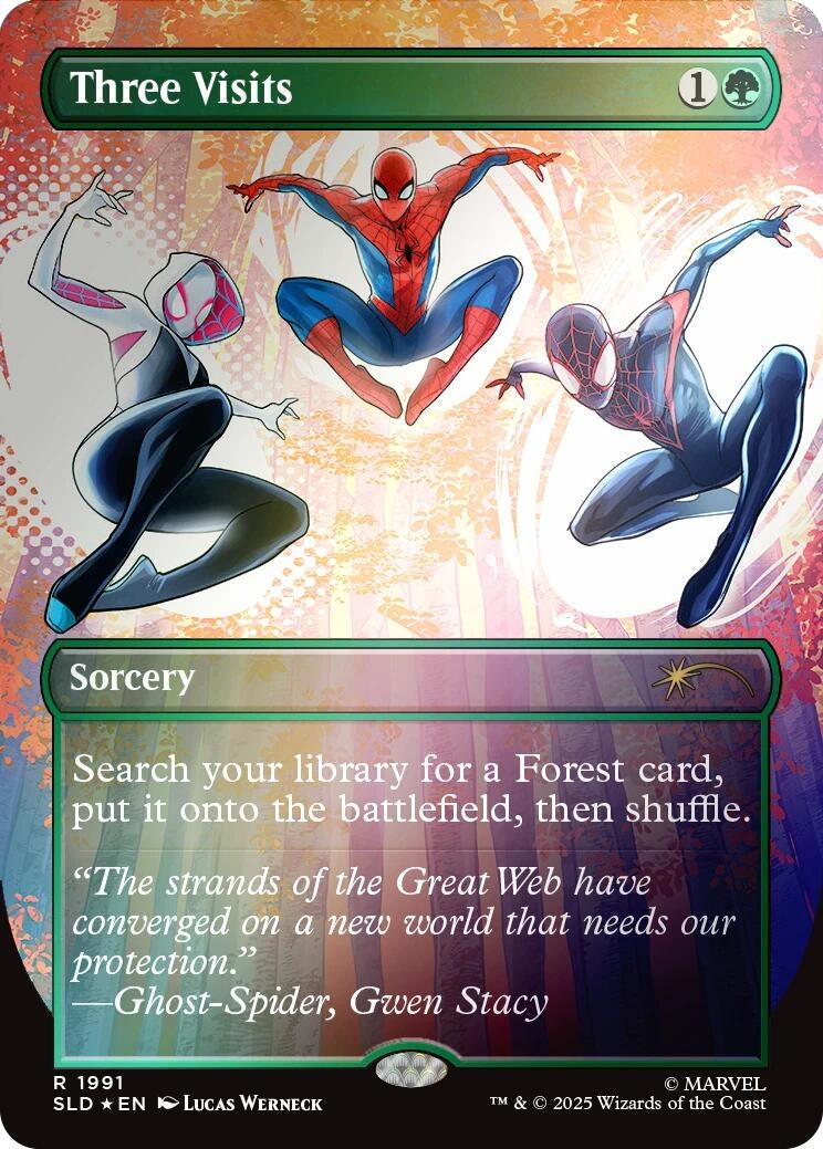 Image for Three Visits (Rainbow Foil) (1991) (Secret Lair Drop Series) - Magic: The Gathering