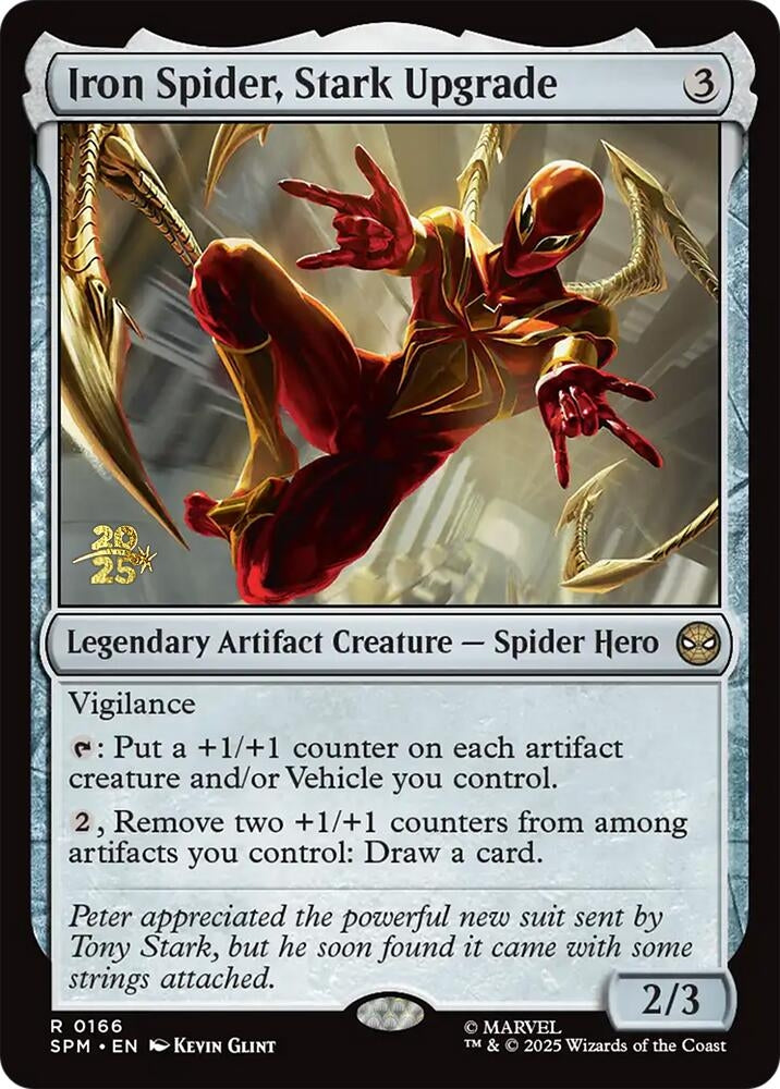 Image for Iron Spider, Stark Upgrade (166) (Prerelease Cards) - Magic: The Gathering