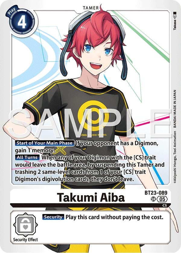 Image for Takumi Aiba (BT23-089) (Hackers' Slumber) - Digimon Card Game