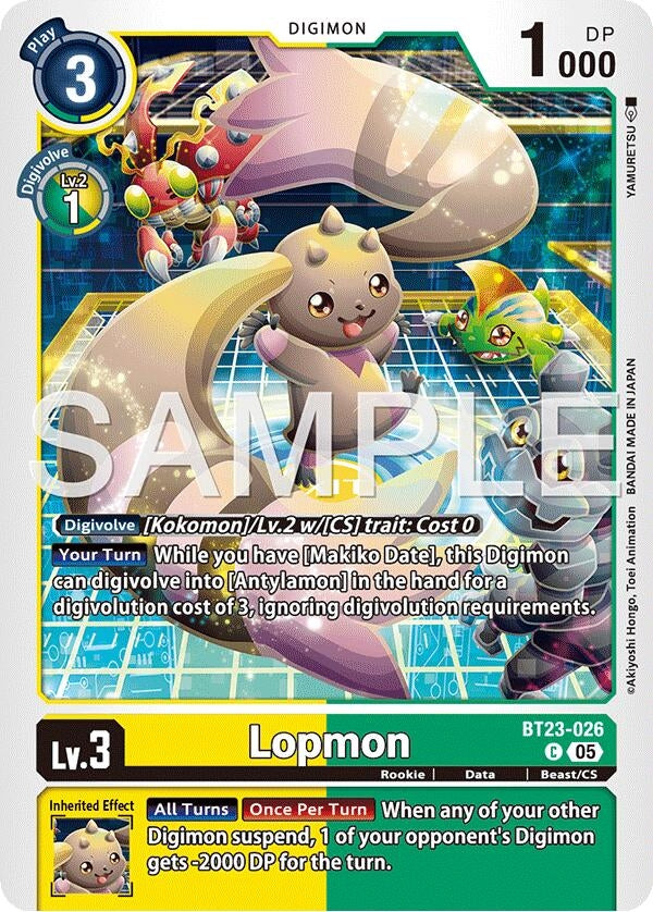 Image for Lopmon (BT23-026 C) (Hackers' Slumber) - Digimon Card Game