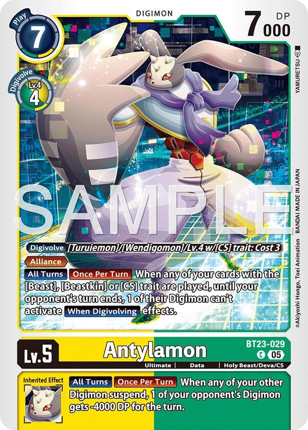 Image for Antylamon (BT23-029 C) (Hackers' Slumber) - Digimon Card Game