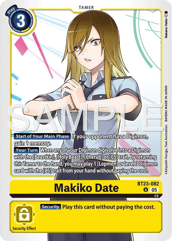 Image for Makiko Date (BT23-082 U) (Hackers' Slumber) - Digimon Card Game