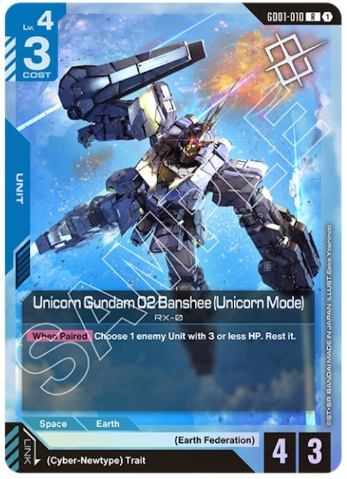Image for Unicorn Gundam 02 Banshee (Unicorn Mode) (Judge Pack 01) (GD01-010) (Gundam Promotional Cards) - Gundam Card Game