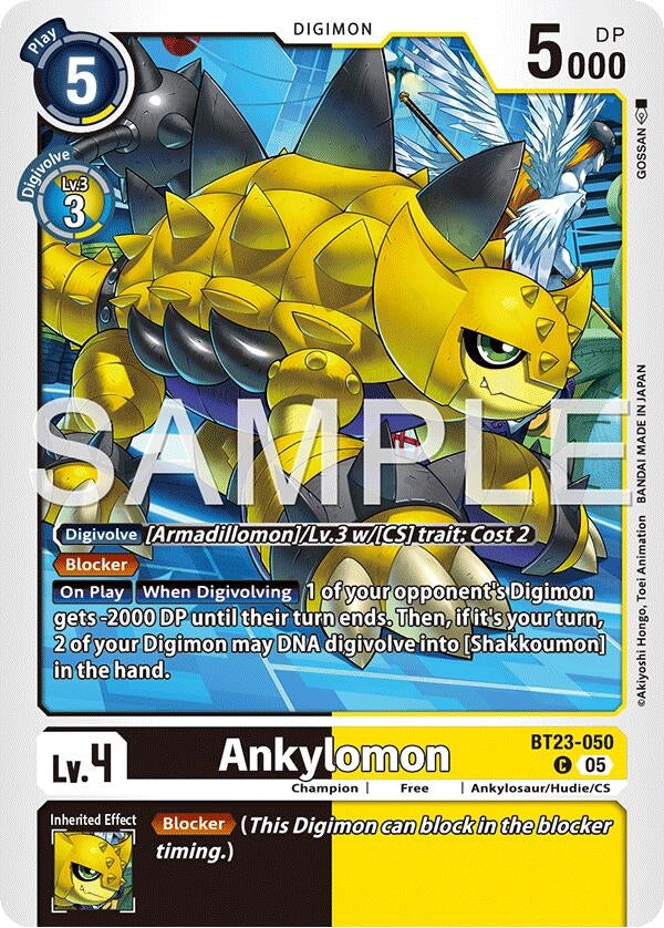 Image for Ankylomon (BT23-050 C) (Hackers' Slumber) - Digimon Card Game
