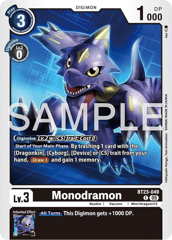 Image for Monochromon (BT23-049 C) (Hackers' Slumber) - Digimon Card Game
