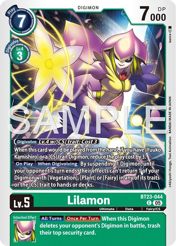 Image for Lilamon (BT23-044 C) (Hackers' Slumber) - Digimon Card Game