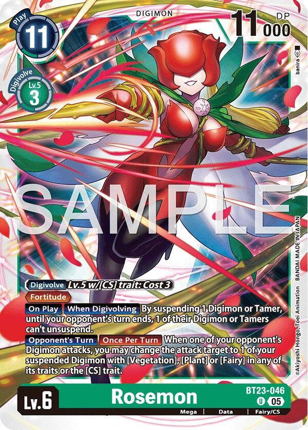Image for Rosemon (BT23-046 U) (Hackers' Slumber) - Digimon Card Game