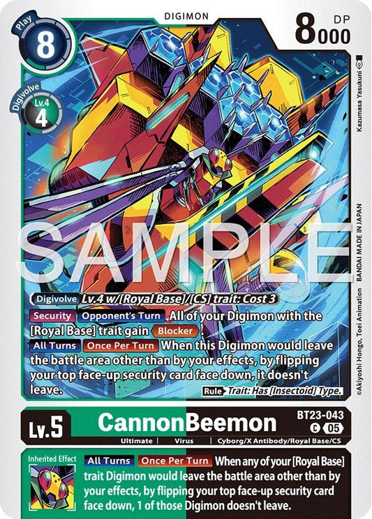 Image for CannonBeemon (BT23-043 C) (Hackers' Slumber) - Digimon Card Game