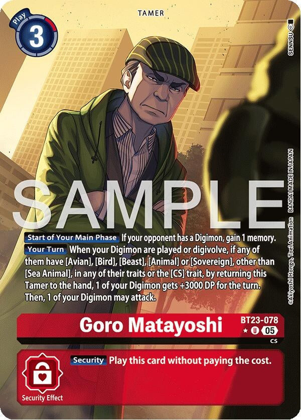 Image for Goro Matayoshi (Alternate Art) (BT23-078 U) (Hackers' Slumber) - Digimon Card Game