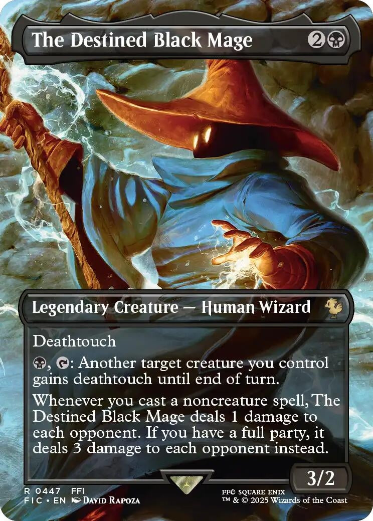 Image for The Destined Black Mage (Borderless) (447) (Commander: FINAL FANTASY) - Magic: The Gathering