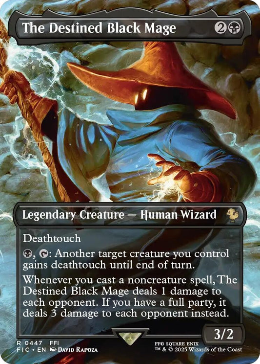 Image for The Destined Black Mage (Borderless) (447) (Commander: FINAL FANTASY) - Magic: The Gathering