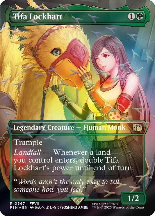 Image for Tifa Lockhart (Borderless) (Chocobo Track Foil) (567) (FINAL FANTASY) - Magic: The Gathering