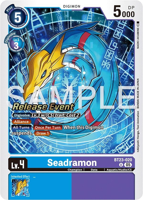 Image for Seadramon (BT23-020 U) (Hackers' Slumber Release Event Cards) - Digimon Card Game